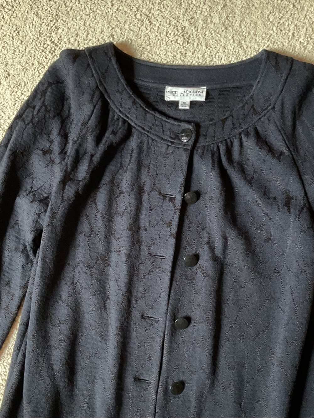 St. John Collection a-line button-front jacket - Picture 2 of 4